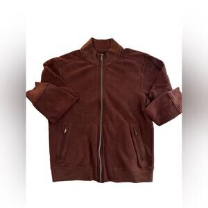 Tommy Bahama Mens Chocolate Brown Full Zip Cotton Sweater, size XL